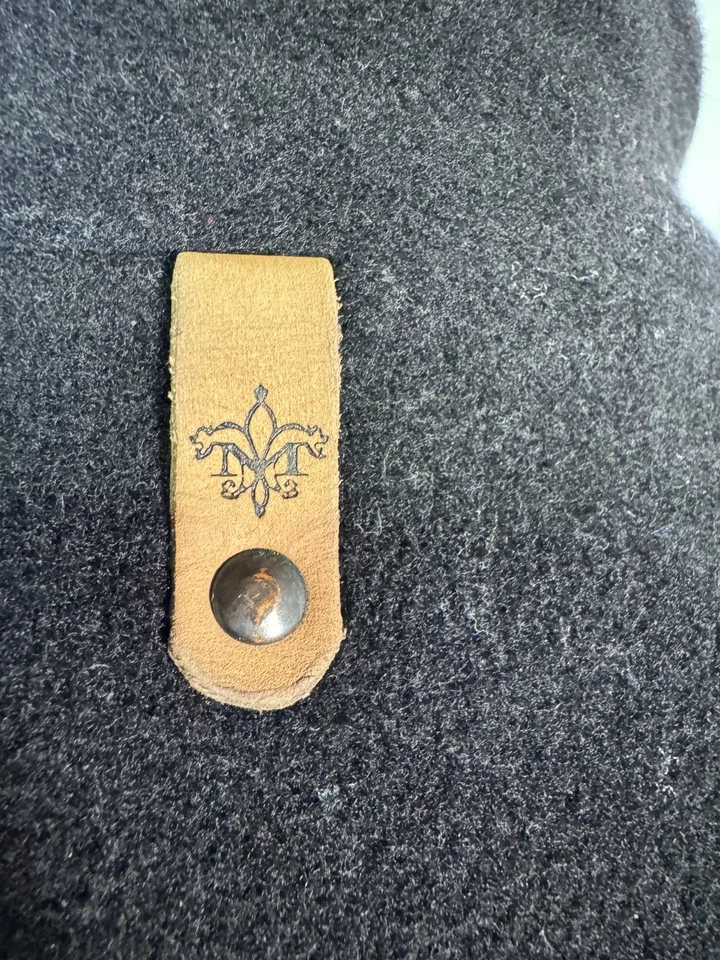 Vintage 90s Mackage Black Wool Blend Leather Trim Button Down Coat Jacket Sz S - Image 3 of 4