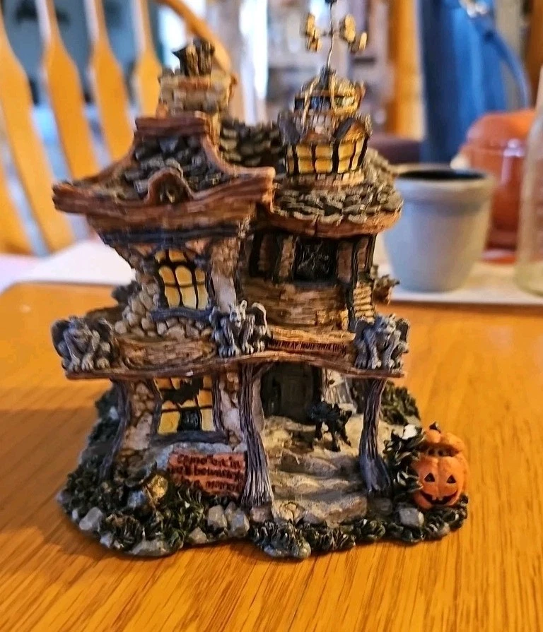 Boyds Boyds Town Haunted House 带配件女巫幽灵猫 Pumkins — 第 2/4 张图片