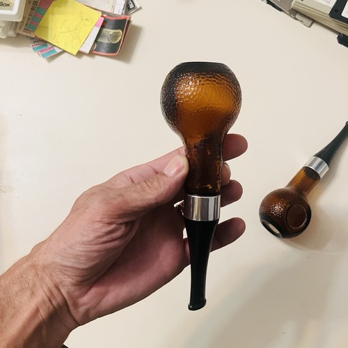 Vintage Avon Glass Pipe Tia Winds Bottiglie Dopobarba Marrone Set di 2 da Collezione - Foto 11 di 19