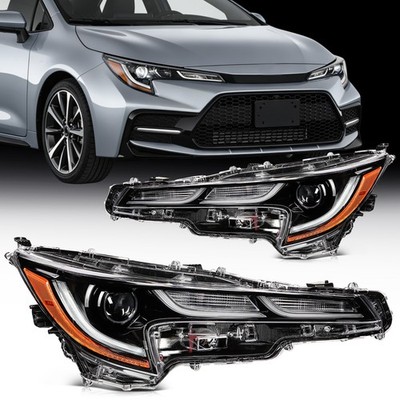 ECCPP Full LED Headlights Assembly For Corolla SE XLE XSE 2019-2022 Pair Black