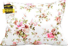 Toddler Pillow Cases 13 X 18 Cotton - Flower Pink Toddler Pillowcase Girl, Rose