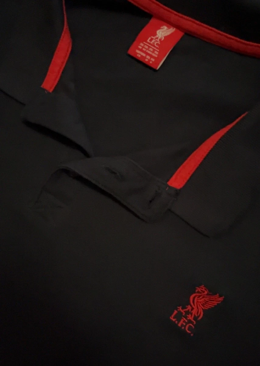 Liverpool LFC Polo Shirt Men’s 2XL Navy Red Trim Cotton Piqué Logo Button