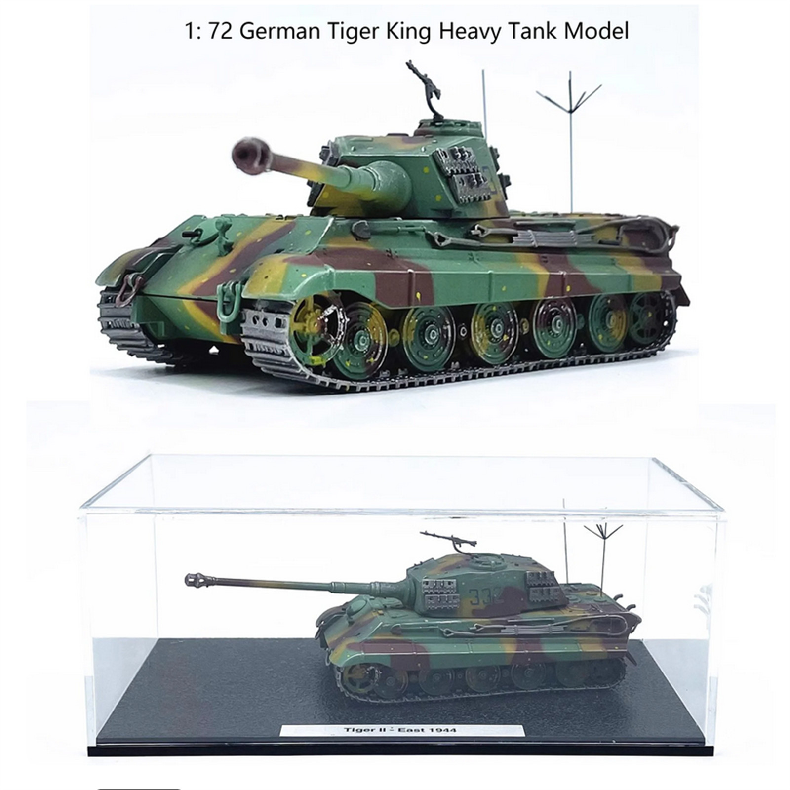 1:72 German Tiger King Heavy Tank Alloy Model Collection Military Ornament Gift