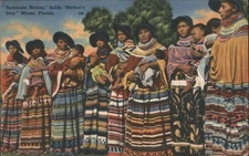Seminole Nation,Mother's Day,Miami,Florida,FL Tichnor 1952 Native American