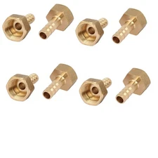3/8BSP Female Thread 8mm Pants Barb Brass Tubing Coupler Connector Fitting 8pcs