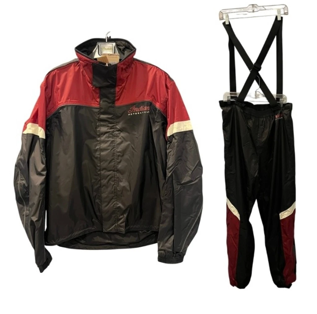 Indian Motorcycle NWT Rainsuit Jacket Pants Set Heavy Duty Waterproof Size L
Opens in a new window o
