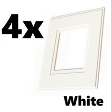 4 x SINGLE LIGHT SWITCH SOCKET WHITE FINGER PLATES SURROUND WALL PROTECTOR COVER