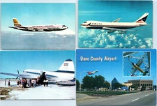 C1965 Q Airway C46 Continental 707 Delta 747 Airline Dane CTY Airport Postcard