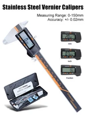 150mm Fraction Electronic Digital Caliper Stainless Steel Vernier Measuring Tool