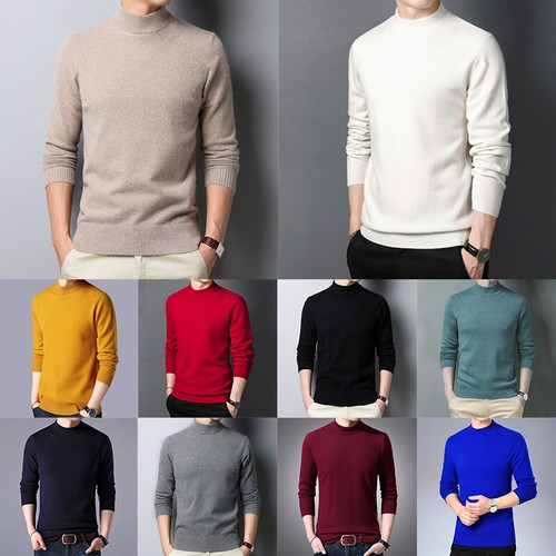 Maglione uomo girocollo maglia manica lunga casual invernale pullover caldo - Foto 5 di 28