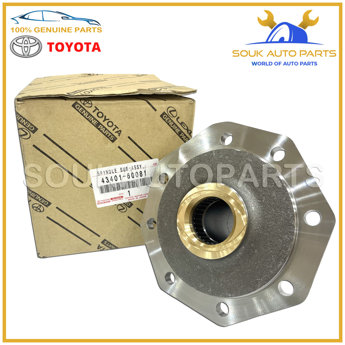 43401-60081 Genuine Toyota SPINDLE SUB-ASSEMBLY, STEERING KNUCKLE 
