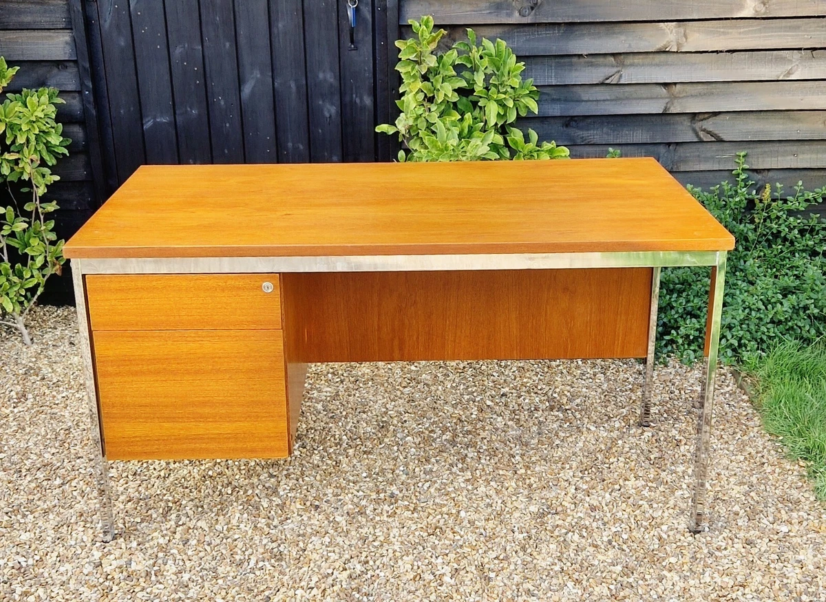 Single pedestal steel sale desk