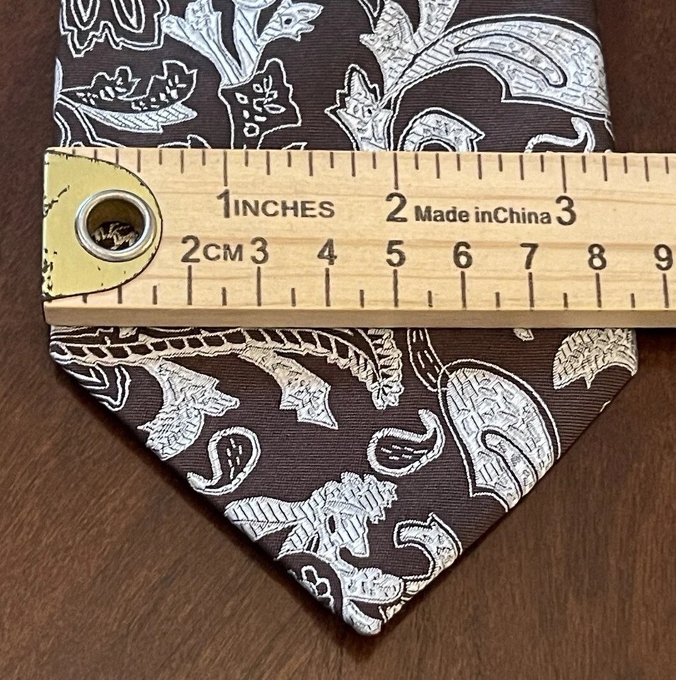 Corbata para hombre Enrico Venturi Cravatte marrón 100 % seda’s Foto 4 de 4