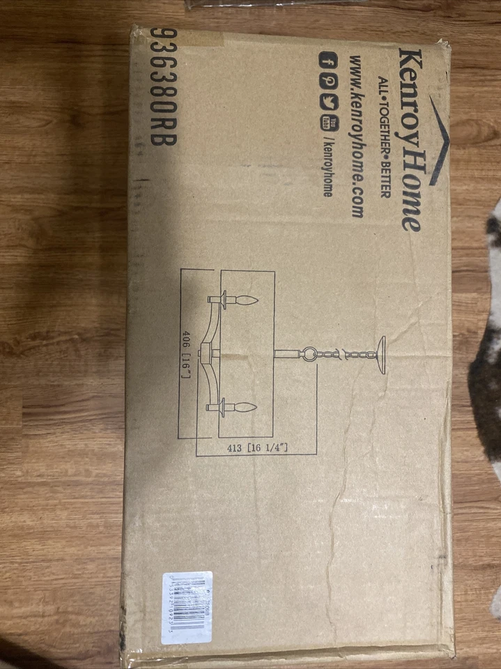 Colgante Kenroy Home Rutherford 3 luces con tono topo bronce nuevo en caja venta al por menor $200 Foto 2 de 4