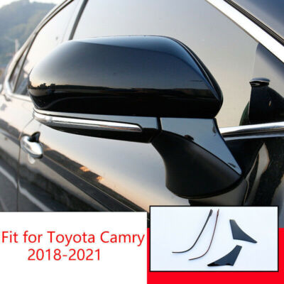 For Toyota Camry 2018-2023 Black steel Rear View Mirror bottom Strip cover Trim