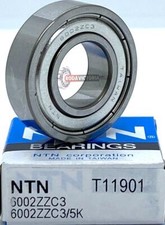 NTN 6002 ZZ C3 DEEP GROOVE BALL BEARING, METAL SHIELDED 15x32x9mm