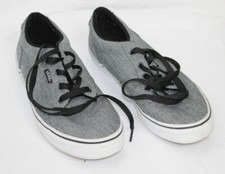 Vans Atwood Skateboarding Shoes Sz 7 Youth Gray Flat Black Shoestrings