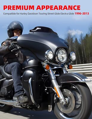12" ABS Windshield Harley Davidson Electra Glide, Street Glide Ultra Classic And Trike Models 1996 2013 Black