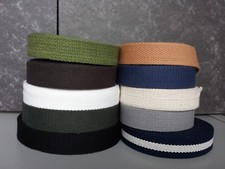 25mm Canvas 100% Cotton Wide 1" Inch Bag Strap Belt Webbing Thick Fabric Handle