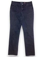 Style & Co. Jeans Womens 4 Black Denim Straight Leg Dark Wash High Rise Ladies