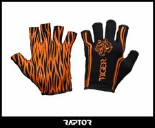 Kids/Mini/Junior 3/4 Fingered Tiger Rugby Silicon Grip Gloves/Stick Mitts/Mits