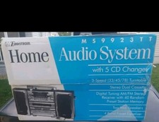 Emerson Ms9923tt Home Audio System With 5 Cd Changer, 3-speed Turntable Vintage