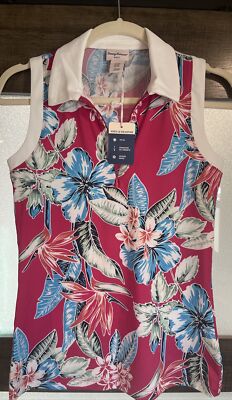 NWT Tommy Bahama Top Shirt 1/4 Zip XS Tropical Print Active UPF 50
