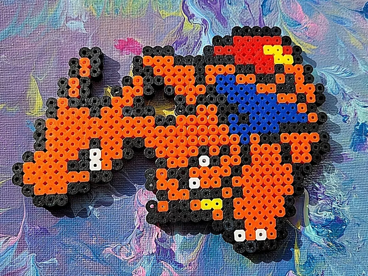 Pokemon - Charizard - Perler Bead Art - Small-Medium - Cute Charizard  Sprite!!!