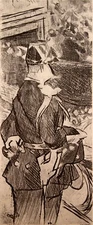 Jacques Villon Fete Champetre Vintage Etching on Paper Caricature Portrait F