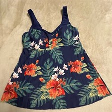 Namanyle Women  s Bikini Top Floral Blue Size Large