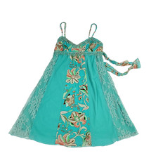 City Triangles Y2K Babydoll Dress vtg S  At Knee Spaghetti Lace Mermaid Fairy