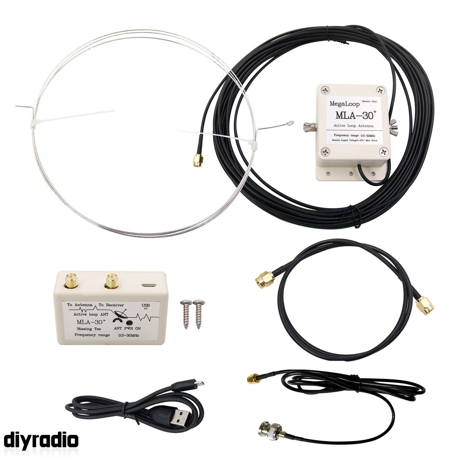 MLA-30+ 500KHz-30MHz Active Loop Antenna Shortwave Radio Ant