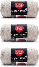 Red Heart Super Saver Yarn 3 Pack 100 Acrylic Worsted Weight for Knitting
