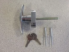SRS 2205 CHROME LOCKING T HANDLE 1/2" THICK BASE KEYED ALIKE CH751