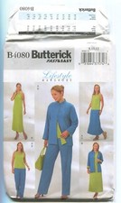 CHAQUETA, TOP, VESTIDO, FALDA Y PANTALÓN BUTTERICK B4080 MISSES TALLA 8-12 SIN CORTAR 2003