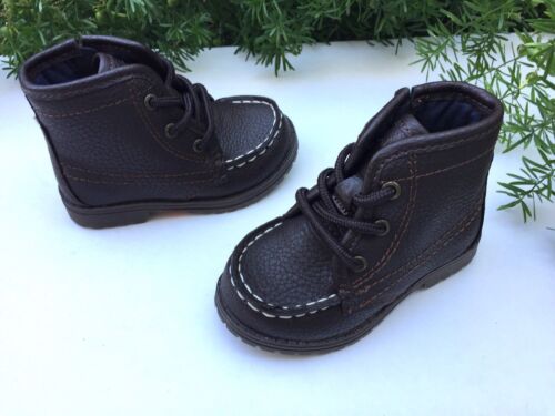 Details about   NEW Toddler Boy Nautica Cliffview Chocolate Brown Work Boots Zip Lace Up Size 5 