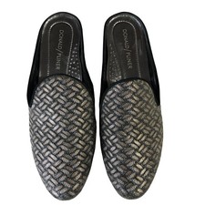 Women's Donald J Pliner Baz Mule Slip On Metallic Woven Gray Size 6