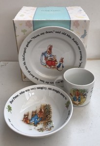 Wedgwood Peter Rabbit The Clic Collection 3 Piece Nursery Set Ebay Image Is Loading Wedgwood Peter Rabbit The Clic Collection 3 Piece