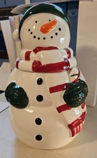 Winter Wonder Lane Snowman Cookie Jar 11.5” Tall~Pristine Condition