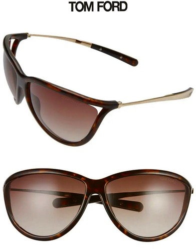 OCCHIALI DA SOLE TOM FORD TAMMY TF770 52F AVANA SCURO/ORO SFUMATO MARRONE CAT EYE.70mm - Foto 1 di 16
