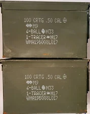 2 PACK Original M2A1 or M2A2 Ammo Cans Genuine USGI VGC