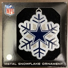 DALLAS COWBOYS METAL SNOW FLAKE ORNAMENT FOREVER COLLECTIBLES 🎄