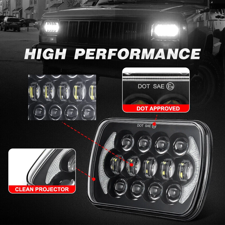 Faro LED 5x7 7x6 H4 DRL para Ford Aerostar Bronco CF8000 CF7000 F-650 F-750 Foto 3 de 4