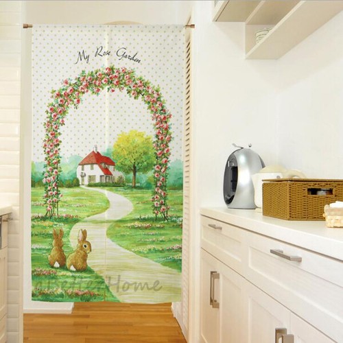 Doorway Hanging Door Curtain Room Divider Drapes 85x150cm Rose Garden Pattern - 第 1/4 張圖片
