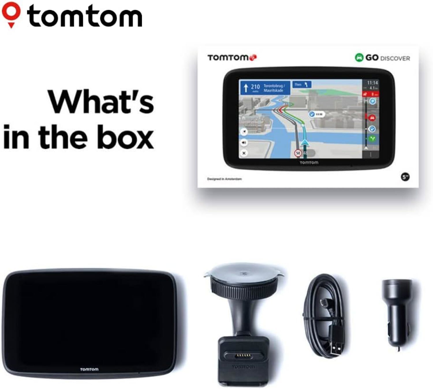 TomTom Car Sat Nav GO Discover 5 Inch Capacitive Screen Traffic 7" Screen POP eBay