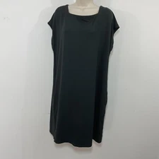 Eileen Fisher Womens Medium T Shirt Dress Shift Dark Gray Jersey USA Comfortable