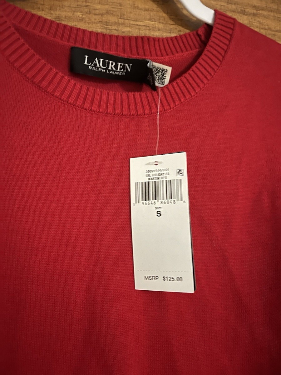 Lauren women's Cotton-Blend Puff-Sleeve Sweater-Size:S | eBay