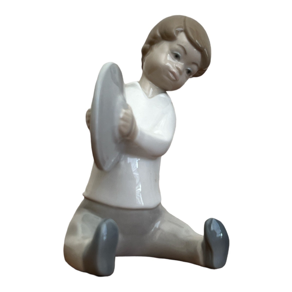 Vintage Retired Lladro Boy With Cymbals #4613 5.25