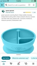 Green Sprouts Silicone Learning Bowl - Turquo...