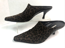 Donald J Pliner Womens Mules Heels Size 6.5M "Lidia" Brown Leopard Print N